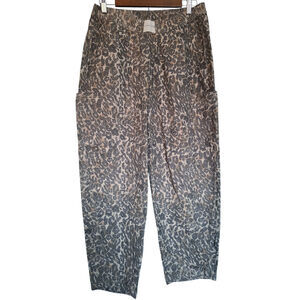 Claude & Co. Leopard Print Balloon Leg Pants Organic Cotton Size S/M NWOT